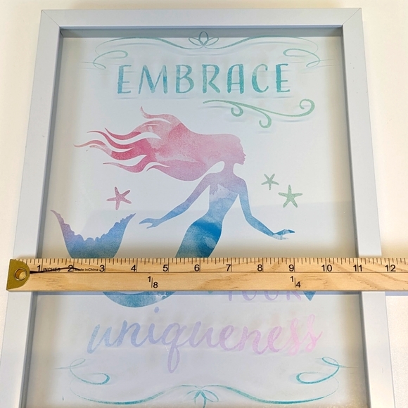 Nanette Lepore Embrace Your Uniqueness Mermaid Wall Art Framed Glass - Picture 6 of 8